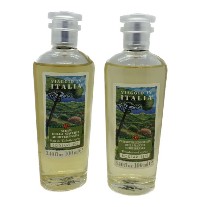 BORSARI - ACQUA DELLA MACCHIA MEDITERRANEA Finestrella Eau de Toilette 100 ml + Deodorante 100 ml Vintage - immagine 3